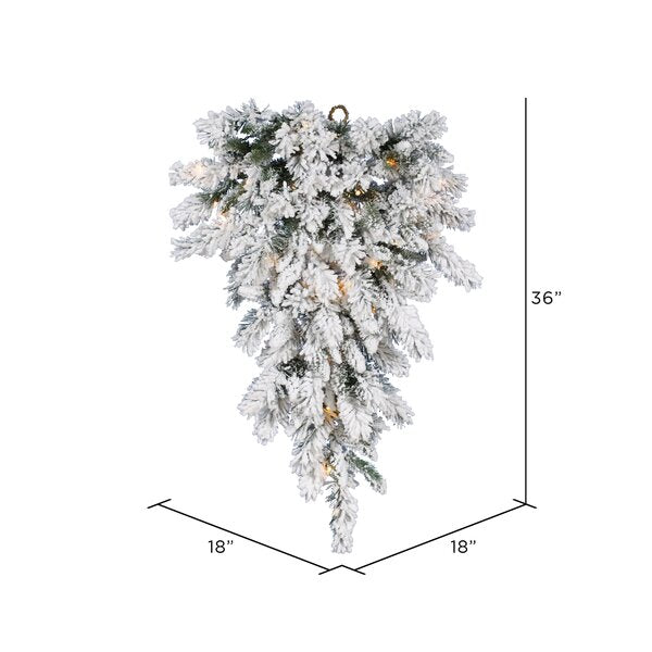36" Flocked Snow Ridge Teardrop (#K5903)