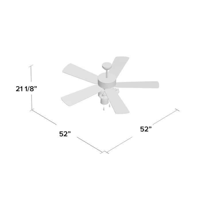 52" Sheyla 5 Blade Ceiling Fan (Light Kit Included) #LX114
