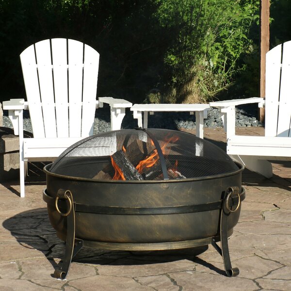 Black/Bronze High-Temp Paint Flanigan Steel Wood Burning Fire Pit #LX007