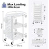 3-Tier Storage Rolling Cart, White (#K6237)