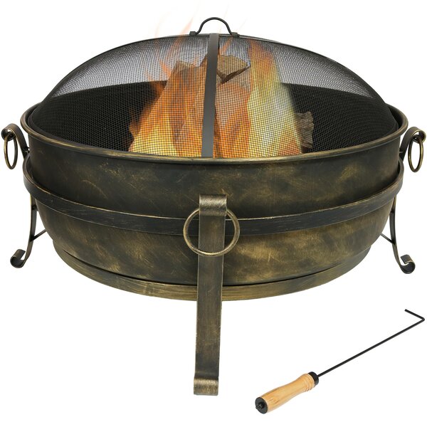 Black/Bronze High-Temp Paint Flanigan Steel Wood Burning Fire Pit #LX007
