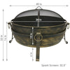 Black/Bronze High-Temp Paint Flanigan Steel Wood Burning Fire Pit #LX007