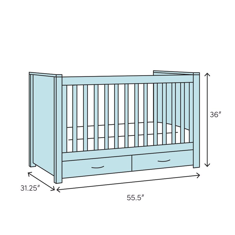 WHITE 3-in-1 Convertible Delta Crib #LX2008