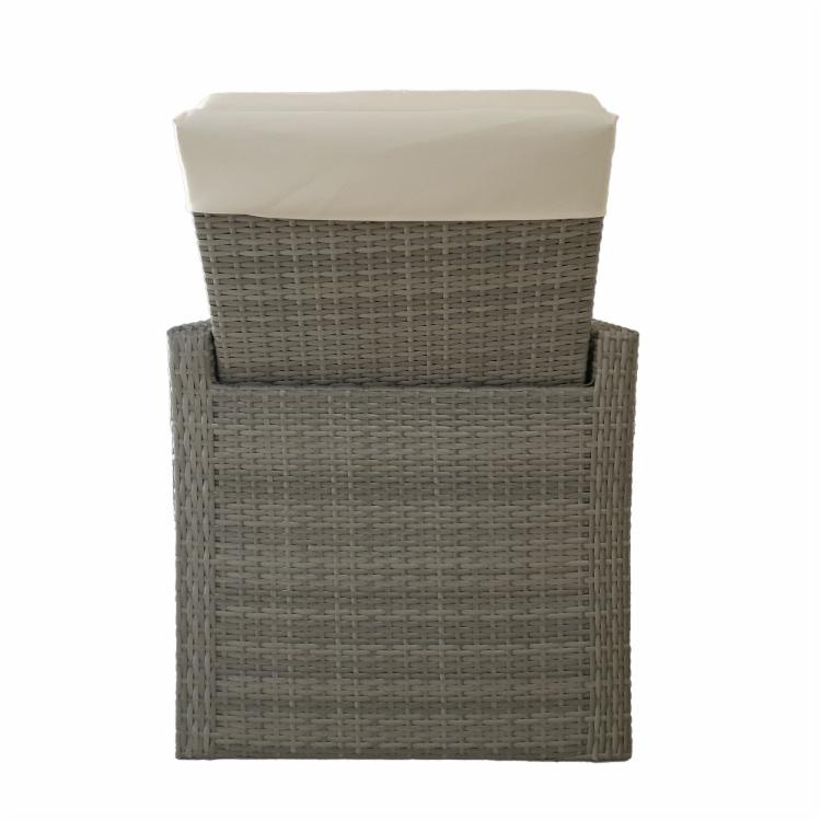 Wicker Club Chair and Ottoman - Gray