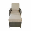 Wicker Club Chair and Ottoman - Gray