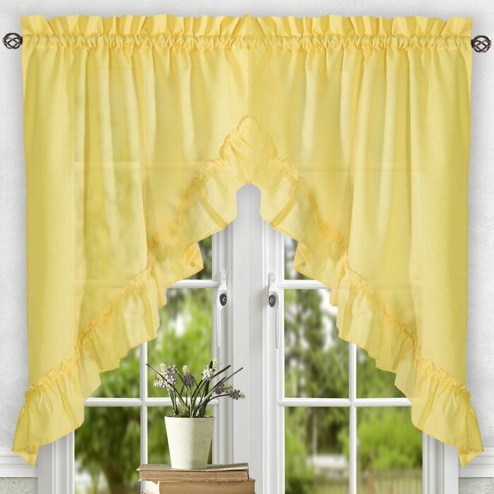 3 Ellis Ruffled Swag Window Valances DJ107