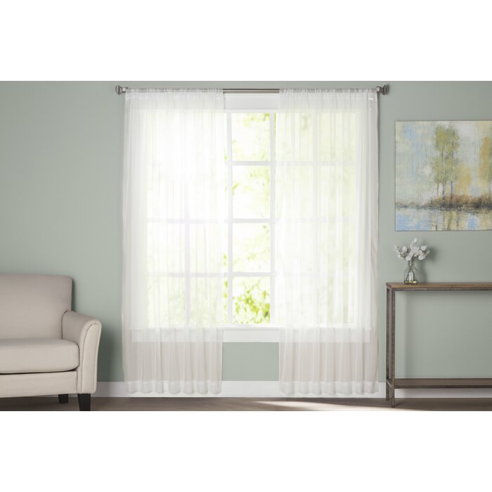 Basics Solid Sheer Rod Pocket Curtain Panels (Set of 2) DJ111