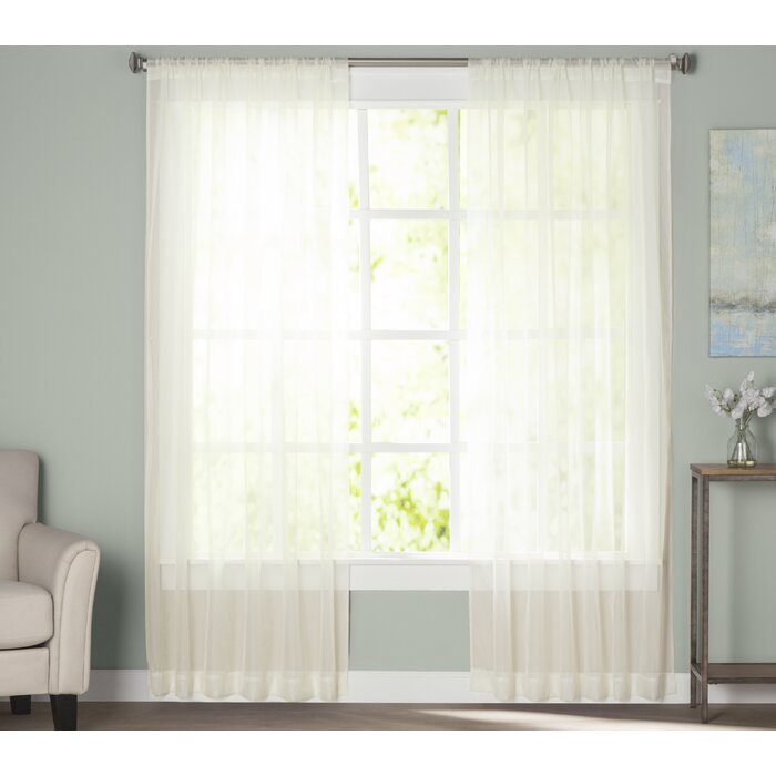 Basics Solid Sheer Rod Pocket Curtain DJ135