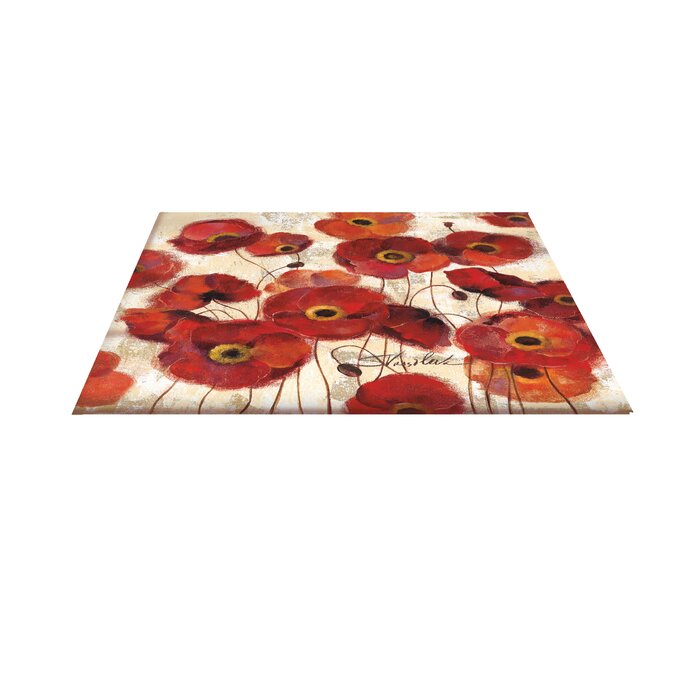 2x3’ Gisselle Bold Poppies Red Area Rug DJ137