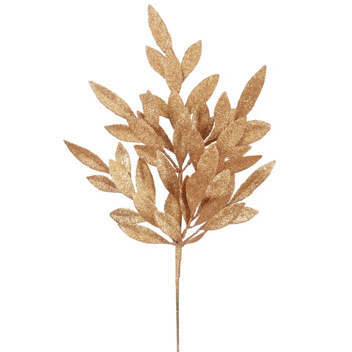 12 Glitter Bay Leaf Artificial Christmas Spray DJ153