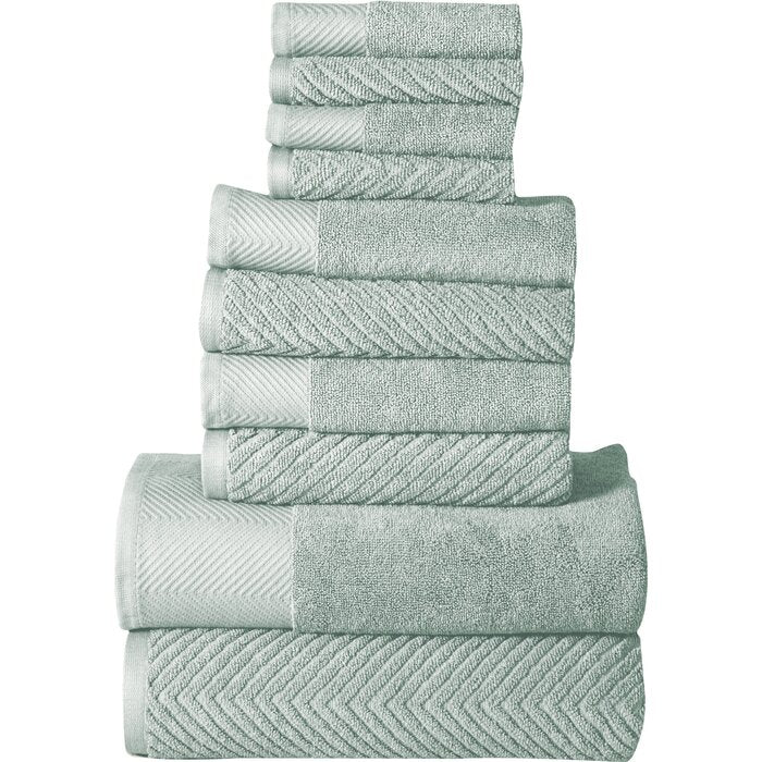 Woolf 10 Piece 100% Cotton Towel Set DJ198