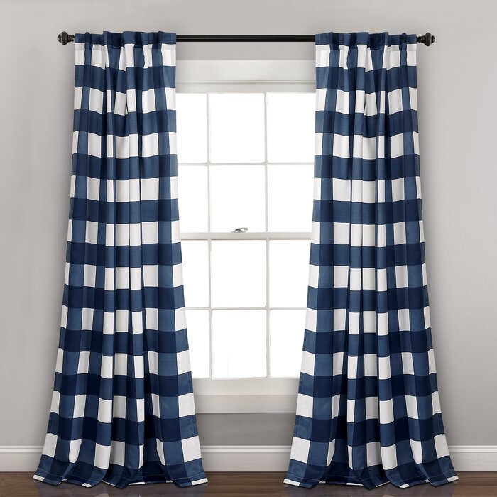3 (Sets of 2) Angeles Checker Room Darkening Rod Pocket Curtain Panels JJ267