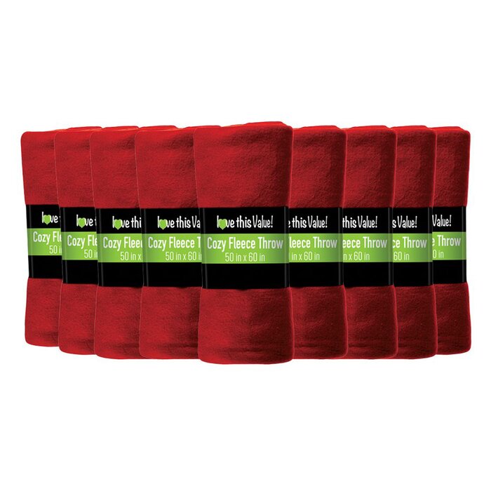 Windsor Lane Soft Warm Fleece Throw (Set of 12) DJ562