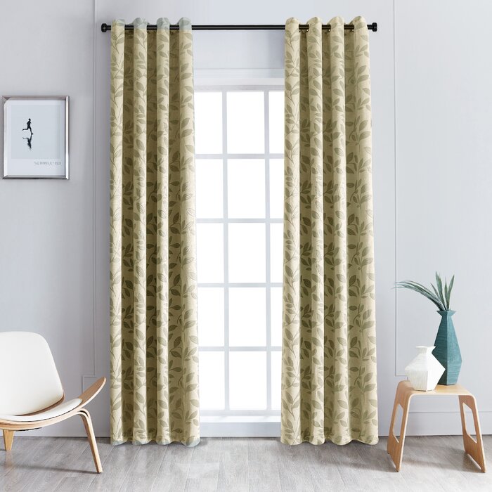 52" x 84" Sage Kinlaw Floral Blackout Thermal Grommet Curtain Panels (Set of 2) DJ859