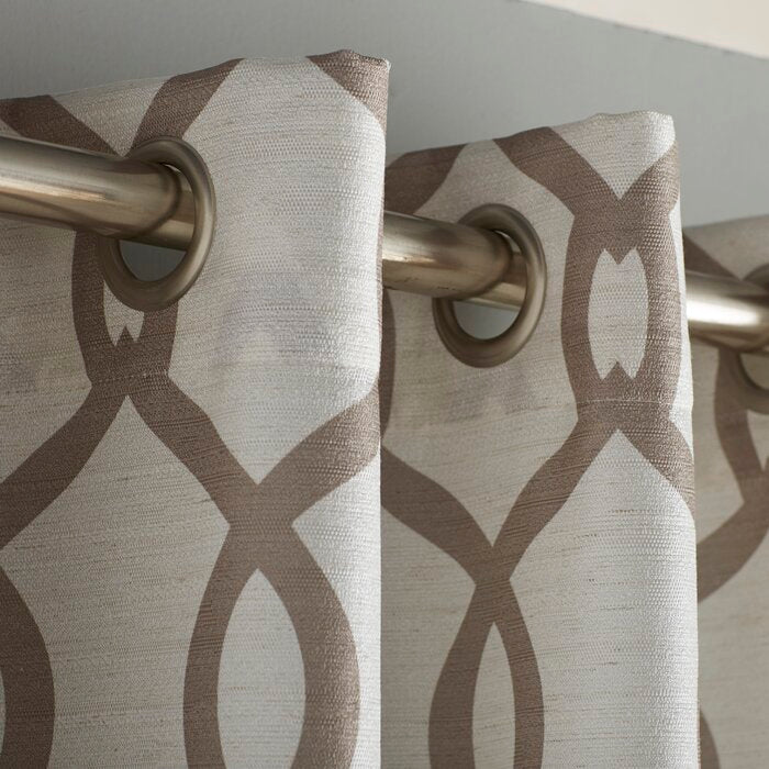 54" x 96" Plant City Geometric Semi-Sheer Grommet Curtain Panels (Set of 2) DJ849