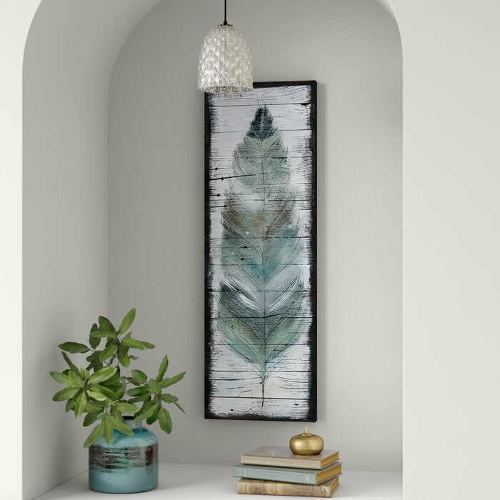 24" x 8" 'Stained Feather' - Wrapped Canvas Print DJ855