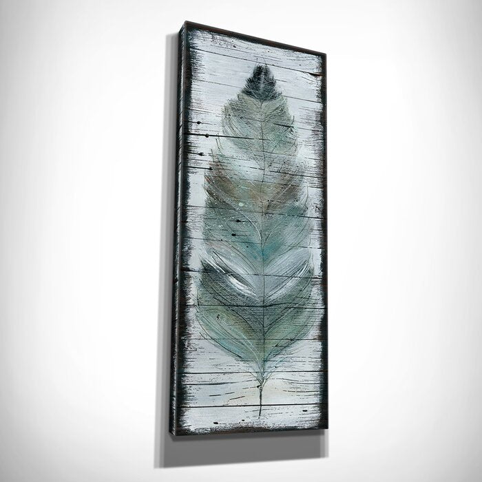24" x 8" 'Stained Feather' - Wrapped Canvas Print DJ855