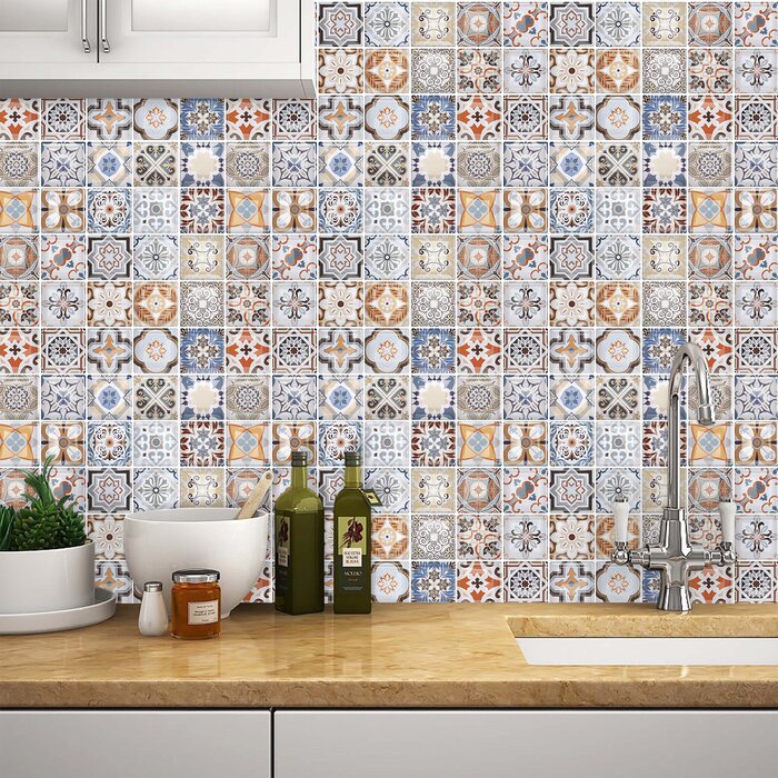 10" x 10" PVC Peel &  Stick Mosaic Tile (set of 5) DJ863