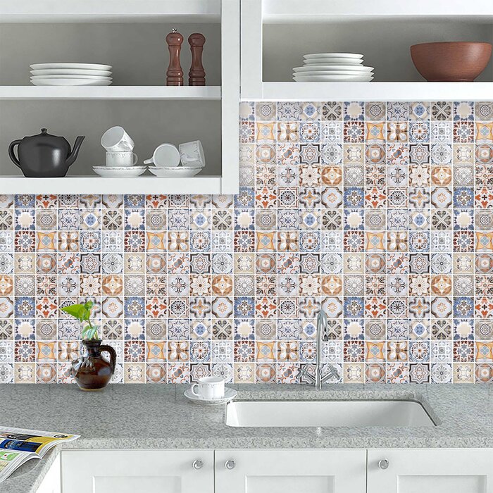 10" x 10" PVC Peel &  Stick Mosaic Tile (set of 5) DJ863