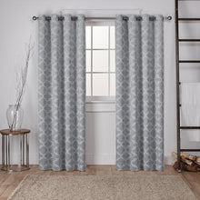 Load image into Gallery viewer, Set of 2 - Cartago Woven Blackout Grommet Top Curtain Panels, Dove Grey - 54&quot; x 84&quot; (#K2140)
