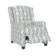 Blue Multi Diamond Print Modern Wingback Pushback Recliner MG505
