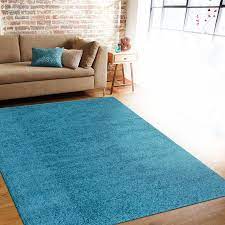 World Rug Gallery Harbor Shag 3 x 5 Shag Turquoise Indoor Solid Mid-century Modern Area Rug, DRug118-B2-S2