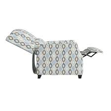 Blue Multi Diamond Print Modern Wingback Pushback Recliner MG505
