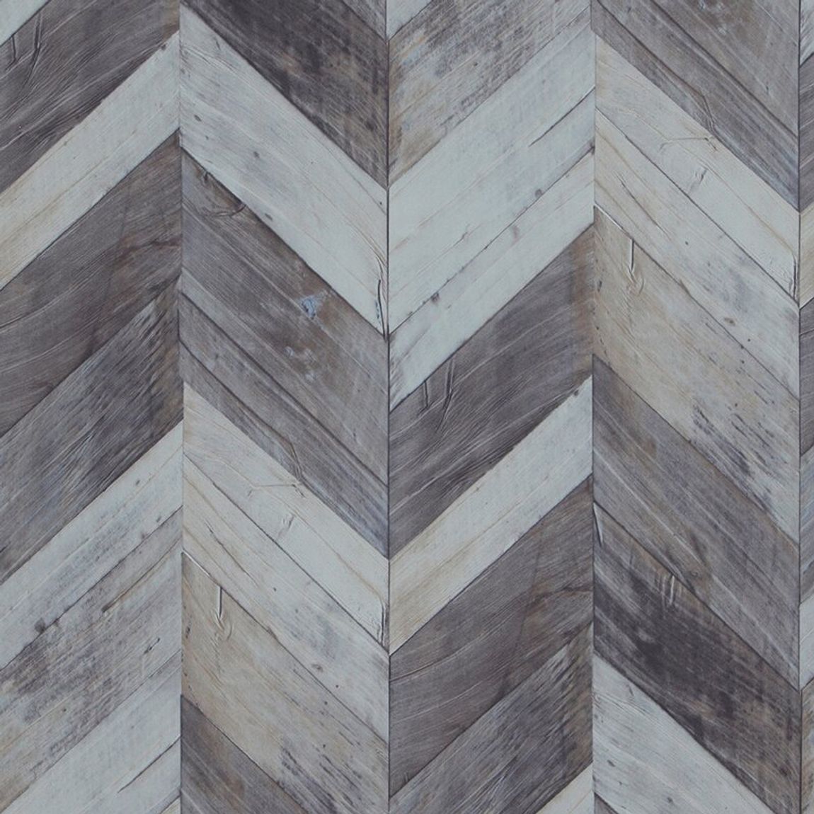 Wood Weathered Herringbone 33' x 20.8" Wallpaper Roll - 57.3' Sq Ft, Blue Gray/Brown