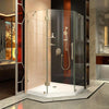 Prism Lux Frameless Hinged Shower Enclosure in Brushed Nickel with Handle pc303
