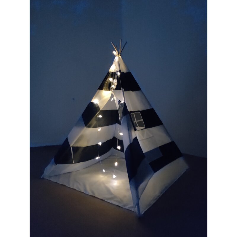 Black e-Joy Indoor Canvas Triangular Play Tent with Carrying Bag