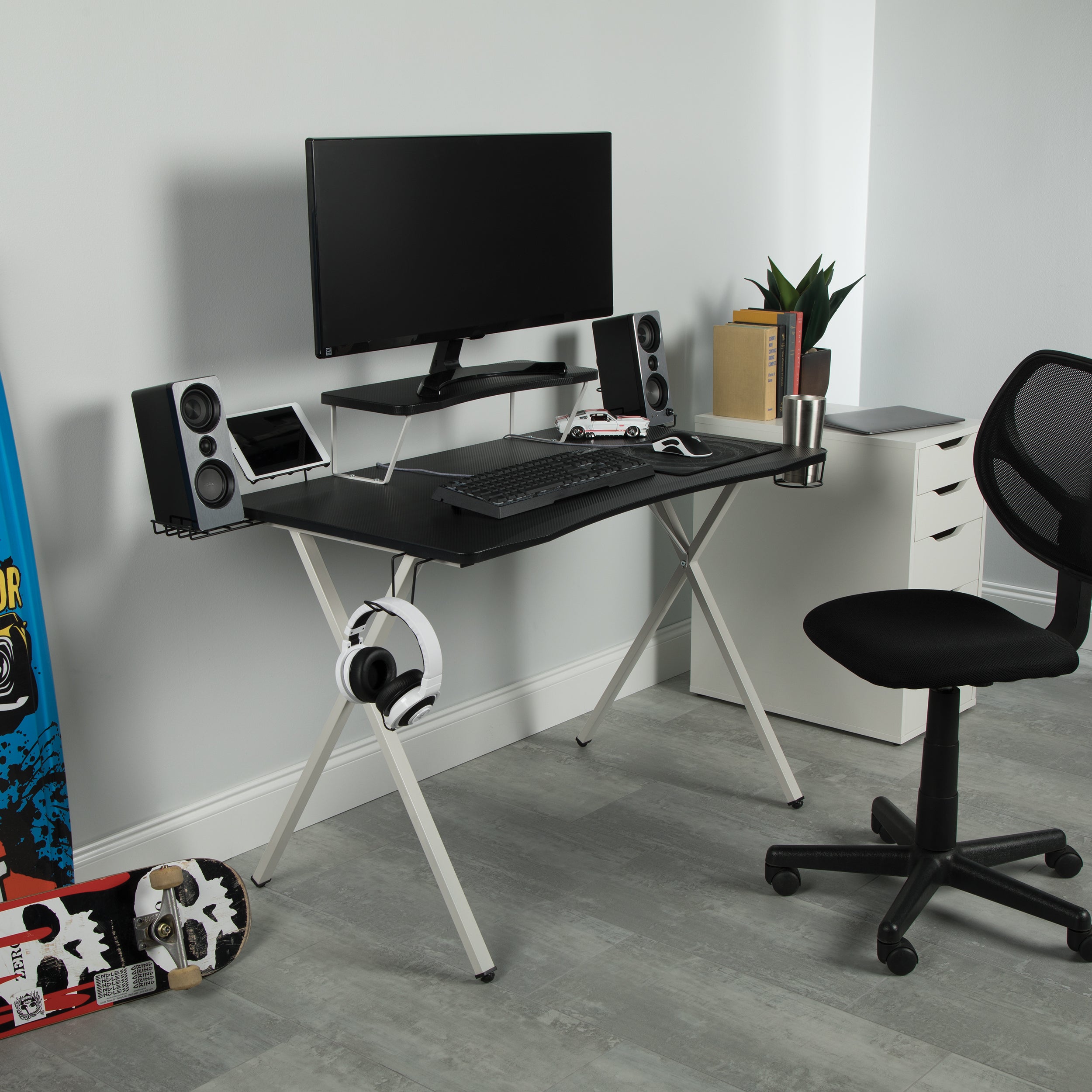 Gaming Computer Desk, 35" Monitor Shelf, X-Base #CR2073