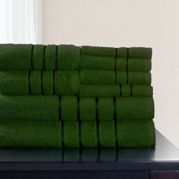 8 Piece Egyptian Cotton Plush Bath Towel Set
