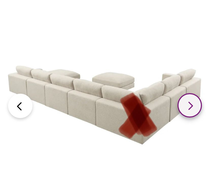 176'' Wide Reversible Corner Sectional with Ottoman *AS-IS* SHB508 (8 boxes)