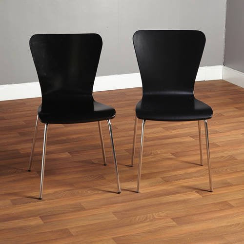 Set of 2 - Pisa Bentwood Dining Chairs, Black (#K2131)