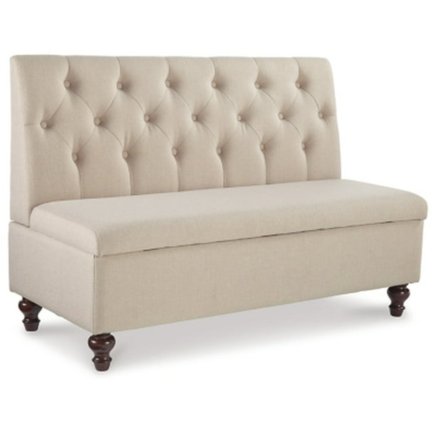 Gwendale French Country Tufted Back Storage Bench, Beige