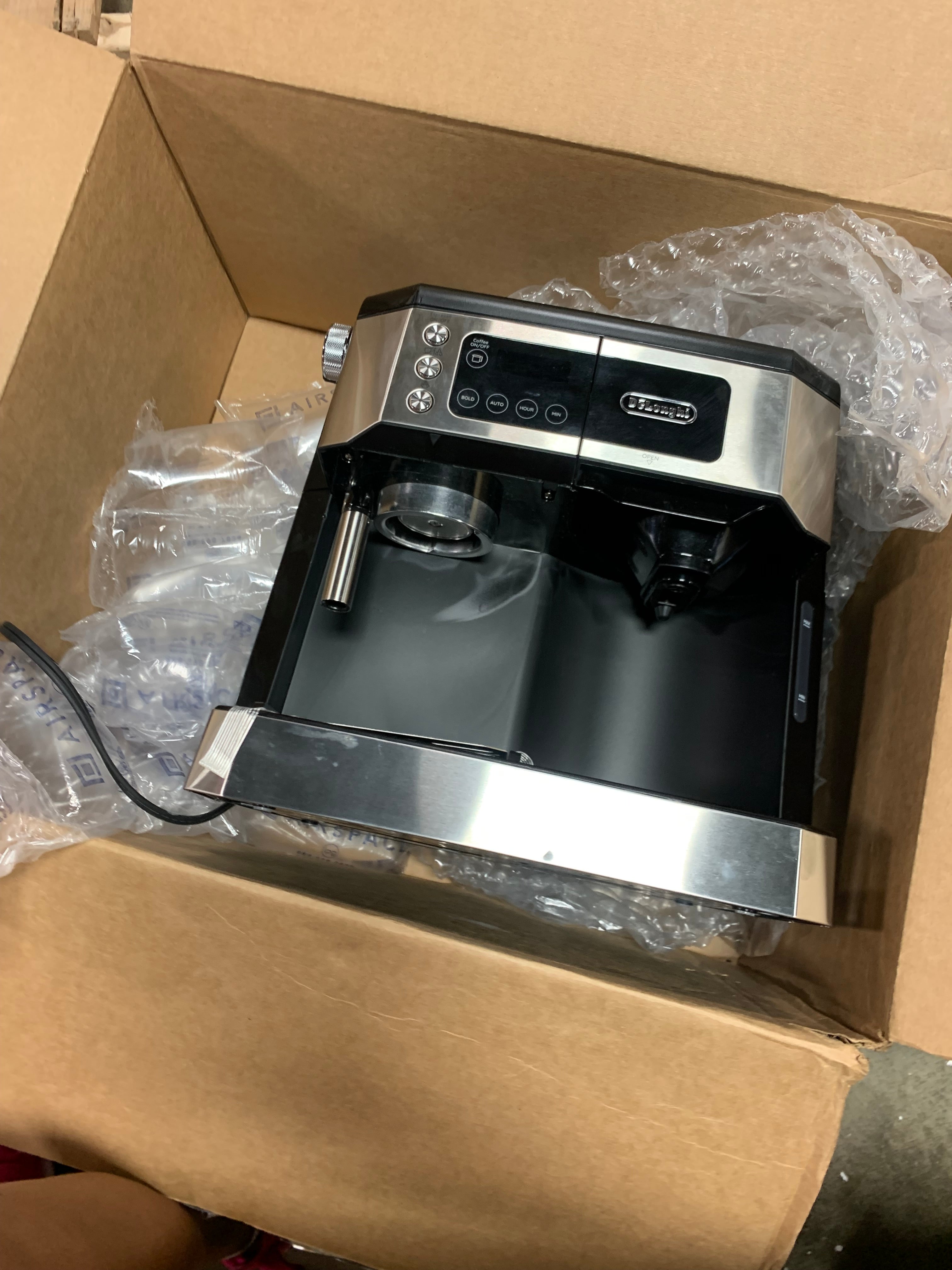 De'Longhi All-in-One Combination Coffee Maker & Espresso Machine + Advanced Adjustable Milk Frother for Cappuccino & Latte + Glass Coffee Pot 10-Cup