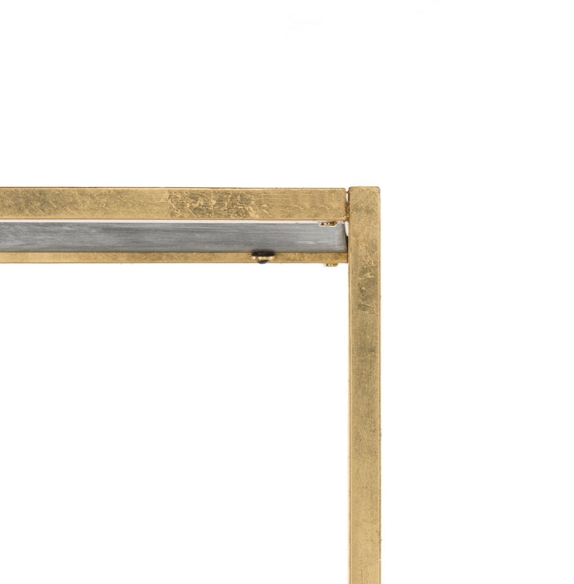 72 in. Gold/Walnut Metal 4-shelf Etagere Bookcase LX4612