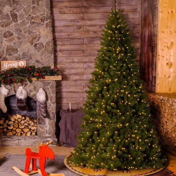 10 ft. North Valley Spruce Artificial Christmas Tree with Clear Lights
