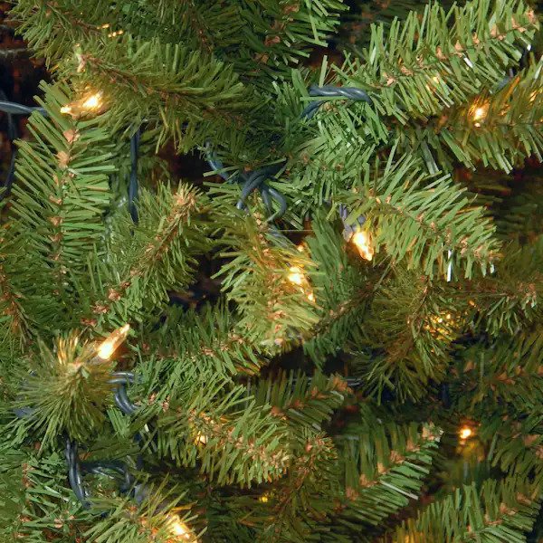 4-1/2 ft. Kingswood Fir Hinged Pencil Artificial Christmas Tree with Clear Lights