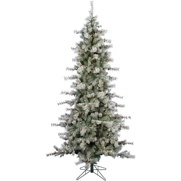 6.5-ft. Pre-Lit Buffalo Fir Green Slim Artificial Artificial Christmas Tree, LED Lights