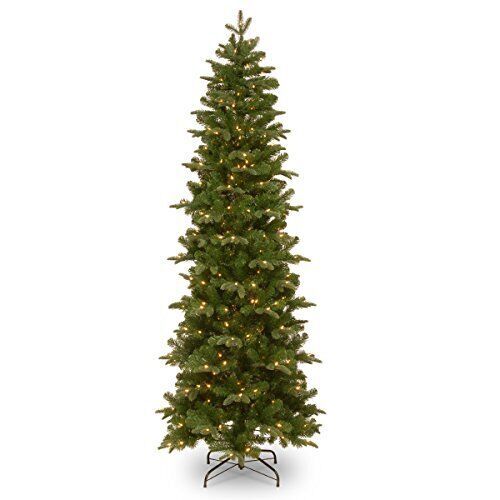 6.5ft.  Feel Real Prescott Pencil Slim Hinged Tree with 300 Clear Lights