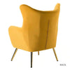 Jacob Golden Leg Mustard Tufted Wingback Chair