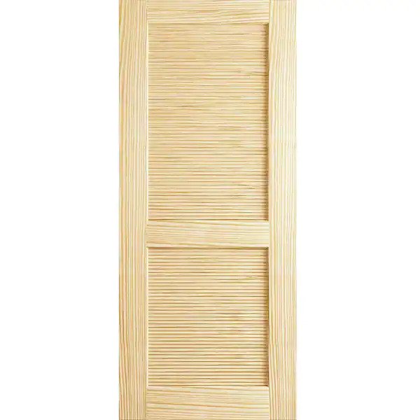 28 in. x 80 in. Louver Panel Unfinished Solid Core Pine Interior Door Slab