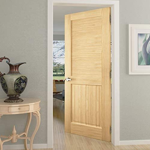28 in. x 80 in. Louver Panel Unfinished Solid Core Pine Interior Door Slab