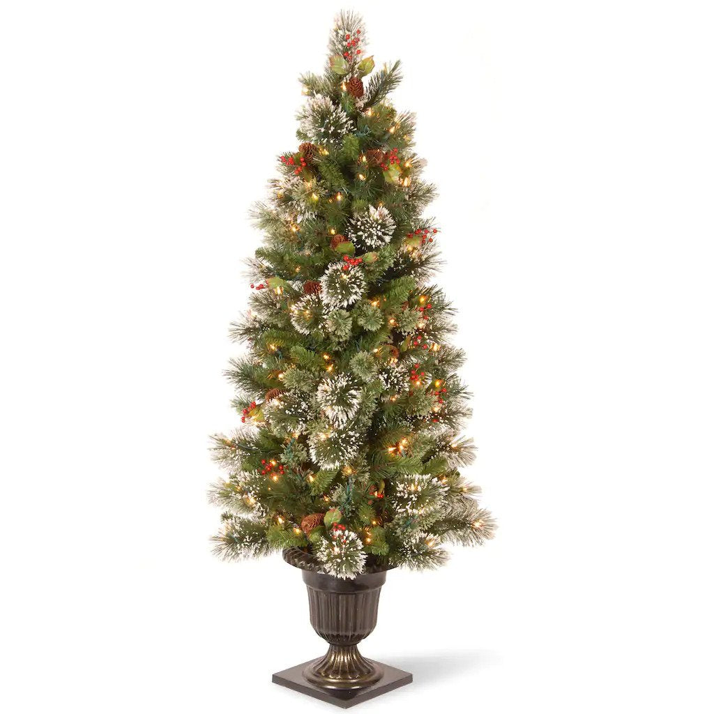 5 ft. Wintry Pine Entrance Artificial Christmas Tree with Clear Lights
