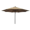 12 ft. Brown Pole Market Pulley and Pin lift Outdoor Patio Umbrella in Khaki