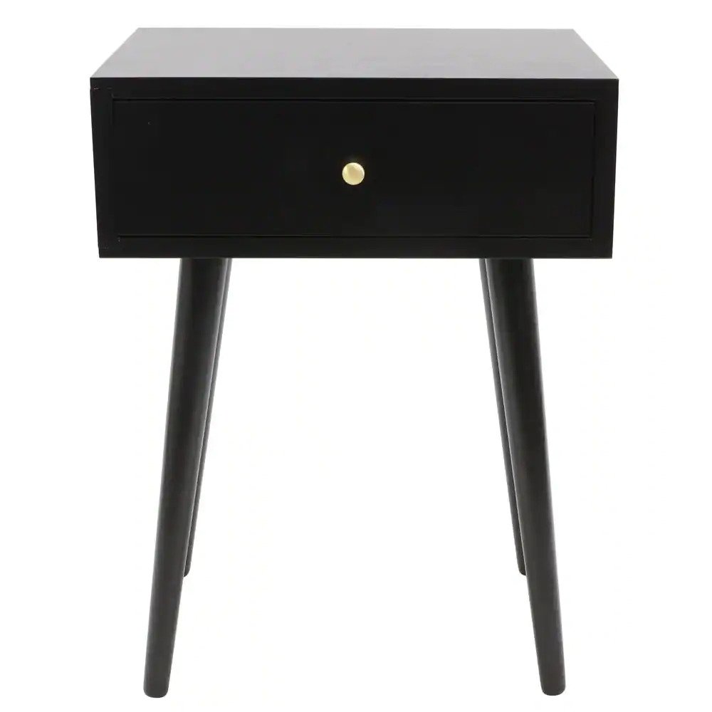 23.50 in. Black 1-Drawer End Table