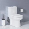 1-piece 0.8/1.28 GPF Dual Flush Round Toilet in White Seat Included