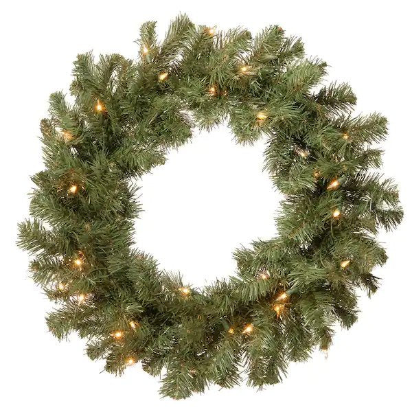 24 in. Fir Artificial Christmas Wreath with Clear Lights