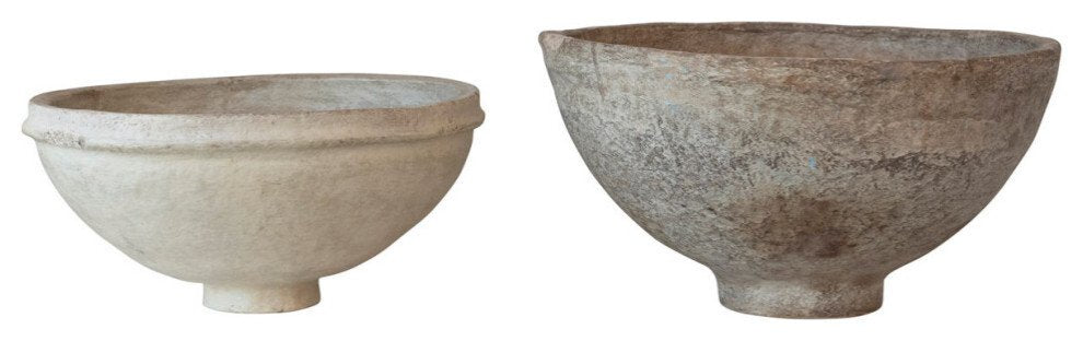 Found Decorative Paper Mache Bowls, 2-Piece Set